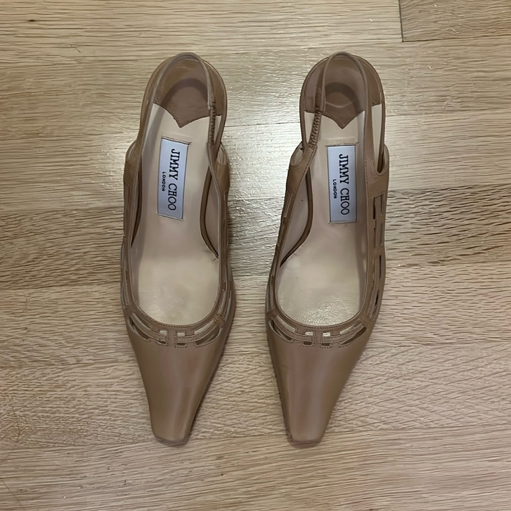 Camel Jimmy Choo sling backs in great condition!